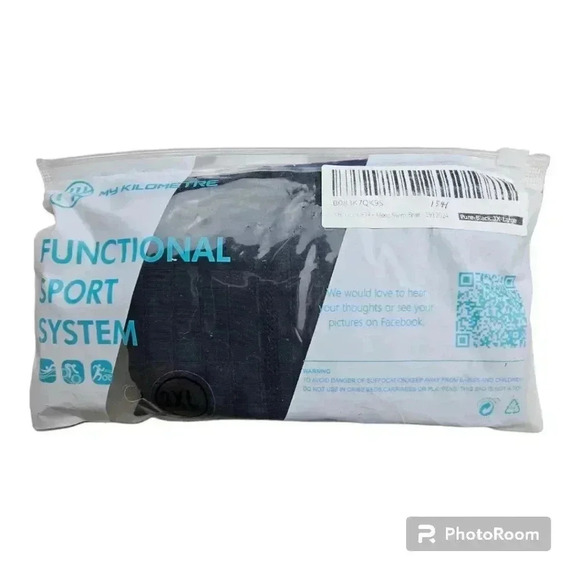 MY KILOMETER MEN ATHLETIC SWIMWEAR BRIEFS TRUNKS PURE BLACK NWT 3XL - Picture 8 of 9